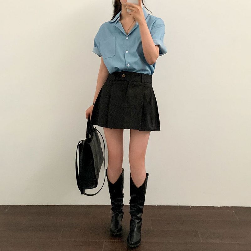 Pleated Mini Skort