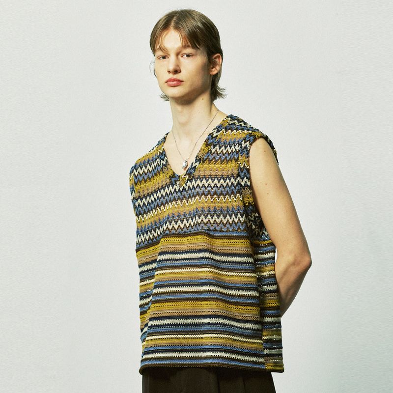 havana beach knit vest yellow