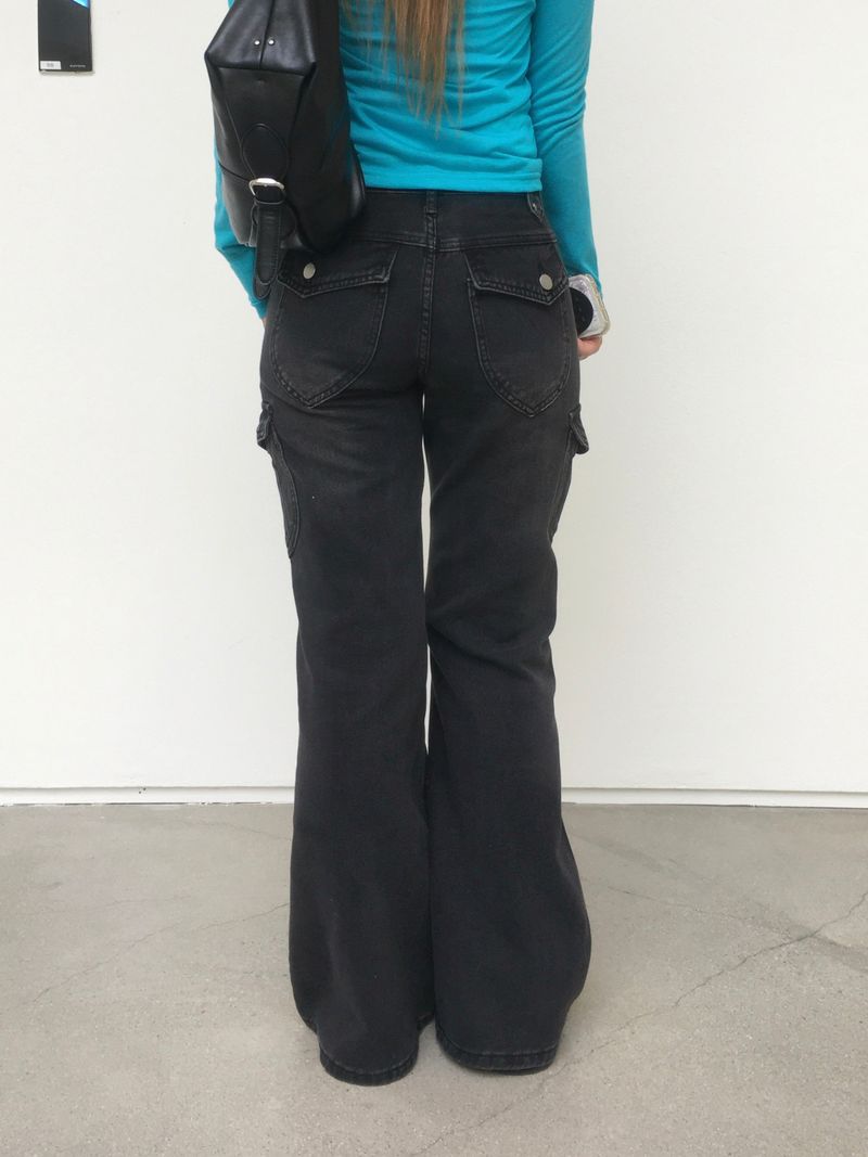Nomad Washing Multi-Cargo Bootcut Denim Pants (3c)