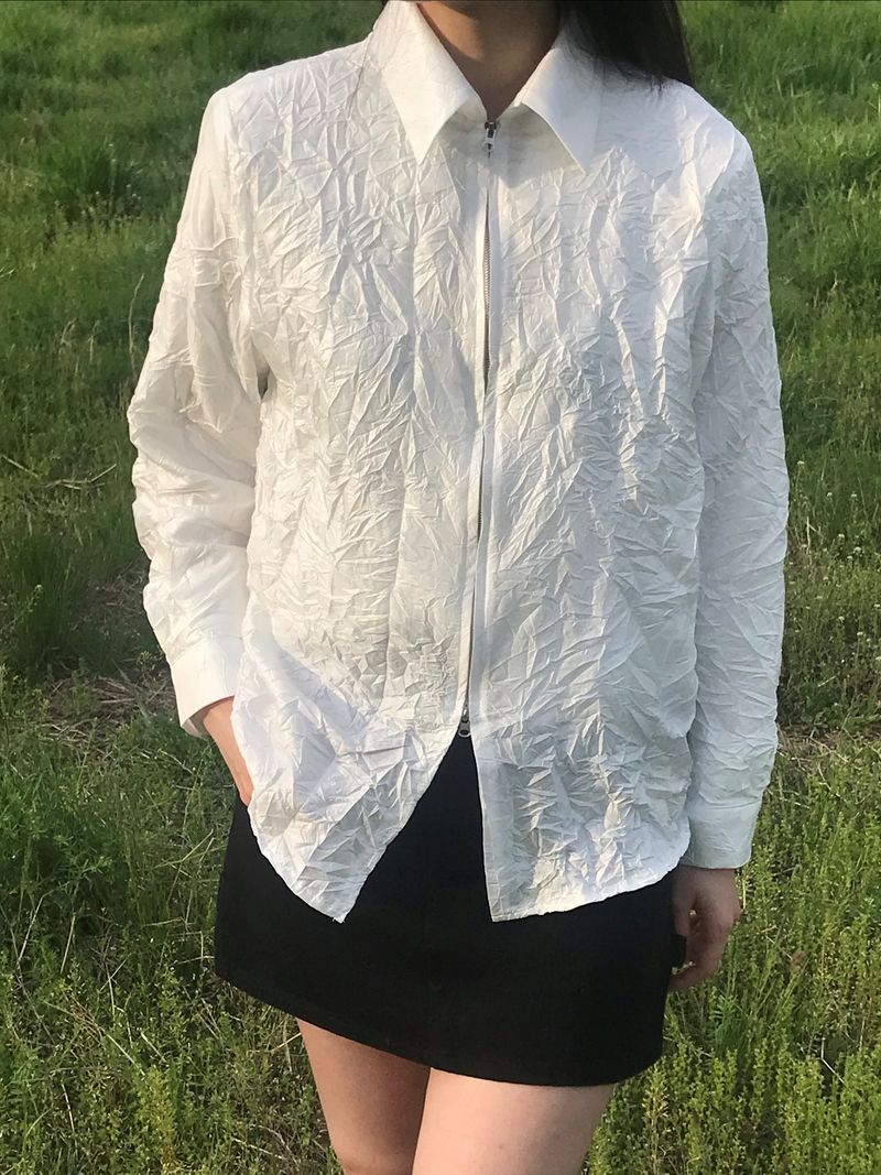 Crumpled 2-way jacket shirt