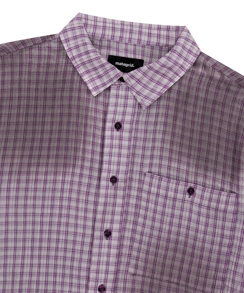 SPRAY DYEING CHECK CROP SHIRT