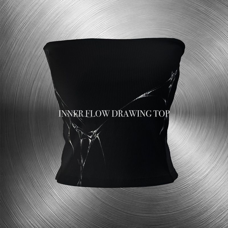 URBAN UNIQUE（アーバンユニーク）の「inner flow drawing top (black)（Tops）」