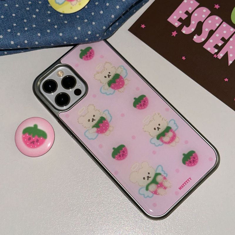 MAZZZZY(マジー)の「Strawberry Angel Muffin / Pink (Silver Epoxy)(Smartphone Accessories)」