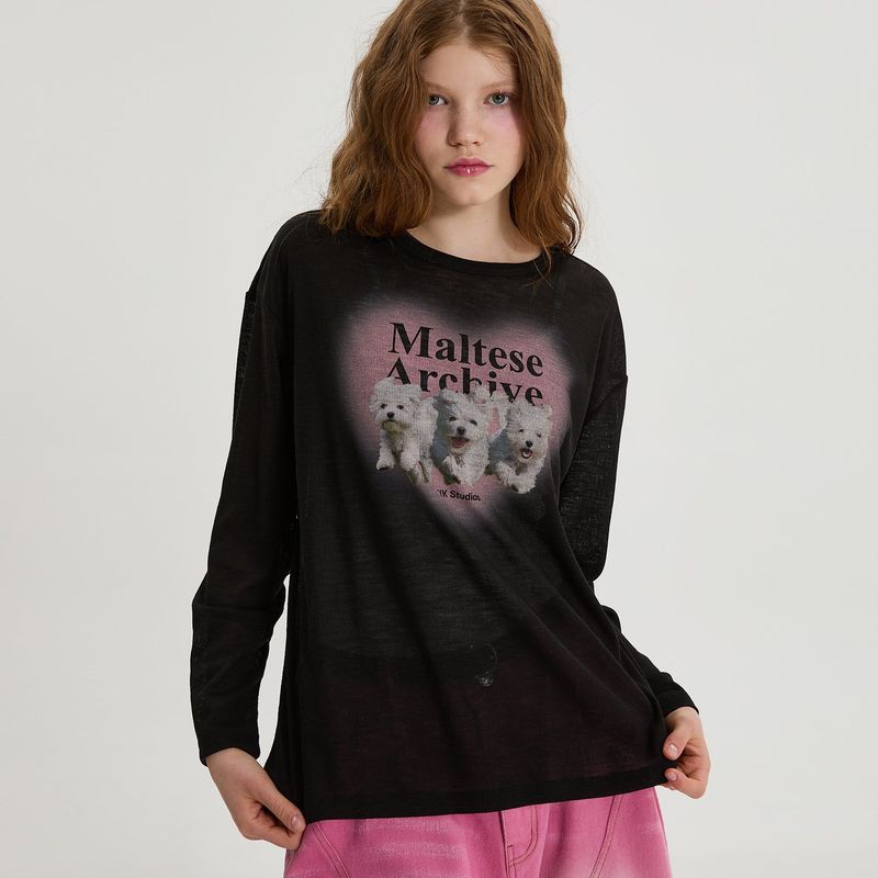Maltese archive see-through knit