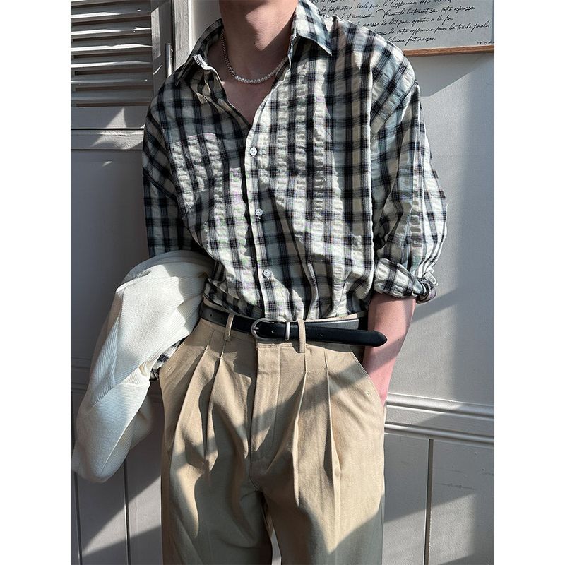 LAURANT（ロラン）の「[Unisex] Chic check overfit shirts(3color)（Tops）」