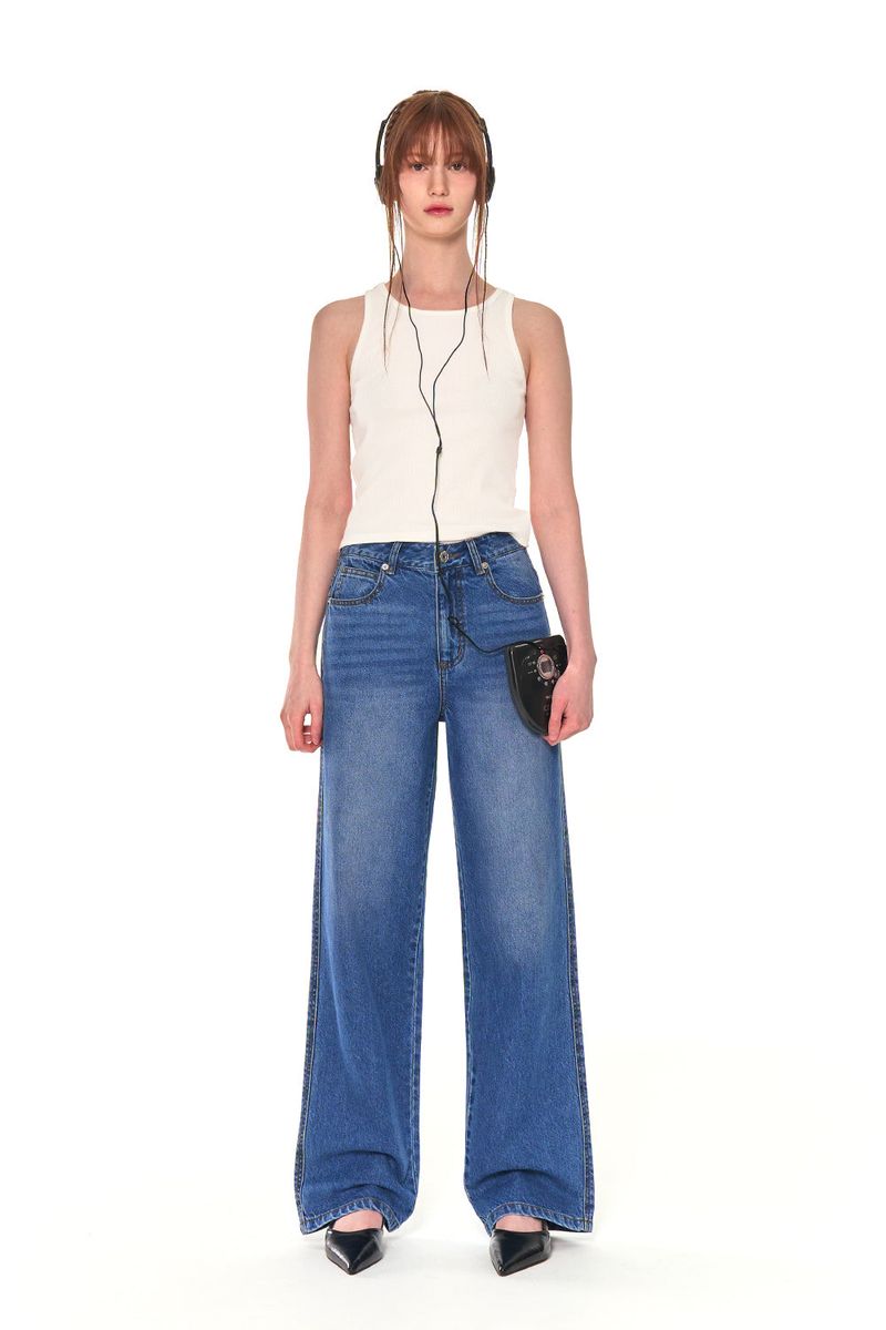 BASIC WIDE DENIM PANTS (BLUE)