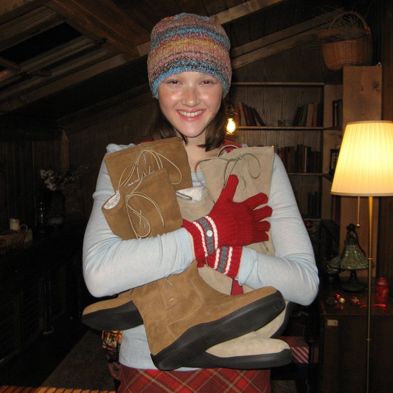 Bow 0010. Ribbon Shearling Boots - 3colors