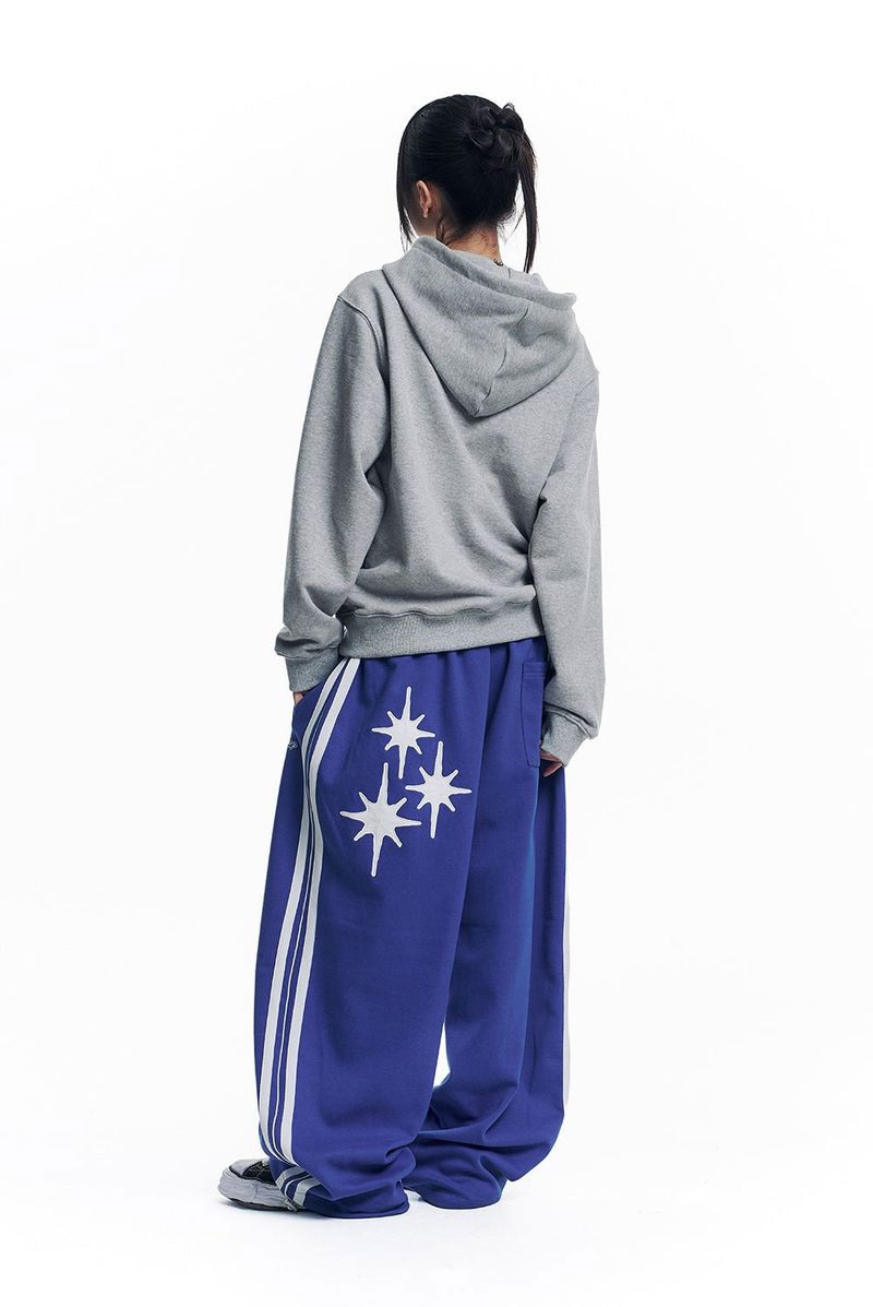 Star Piping Track Balloon Sweat Pants - Blue