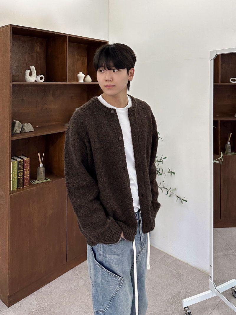  Benin Alpaca Round Knit Cardigan