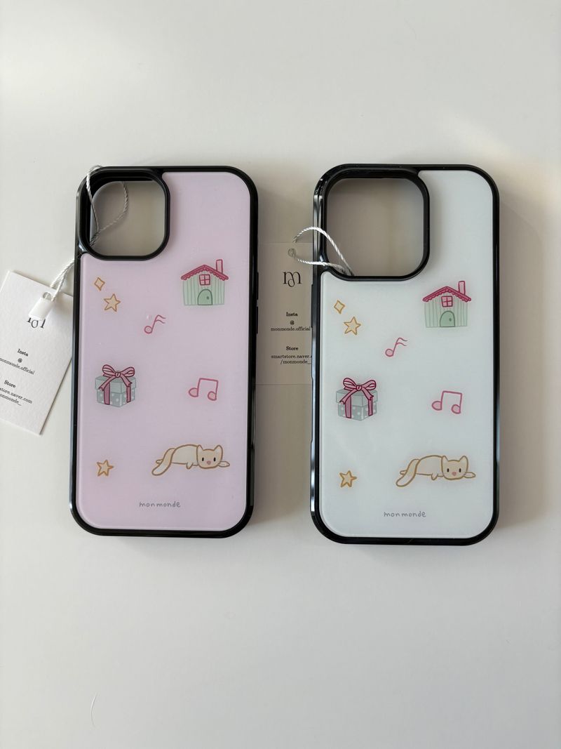 love cat  phone case (white)