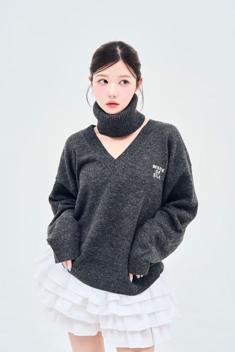 Neck warmer V knit