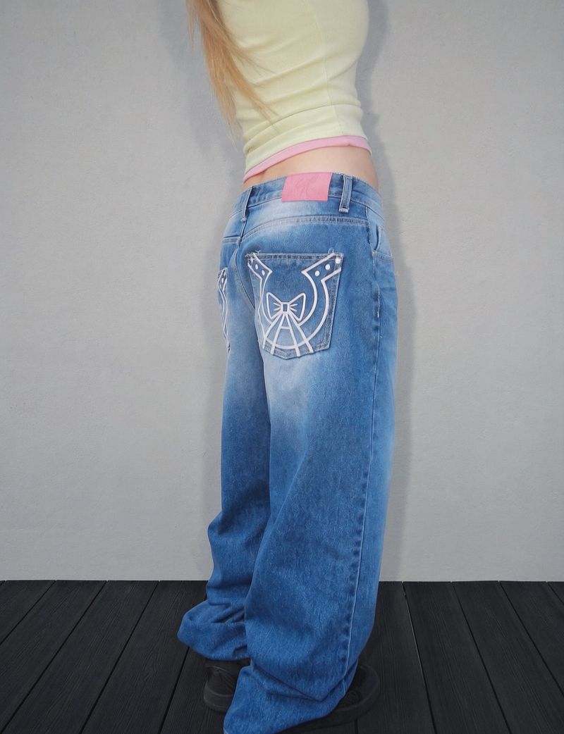 true hoop pink denim
