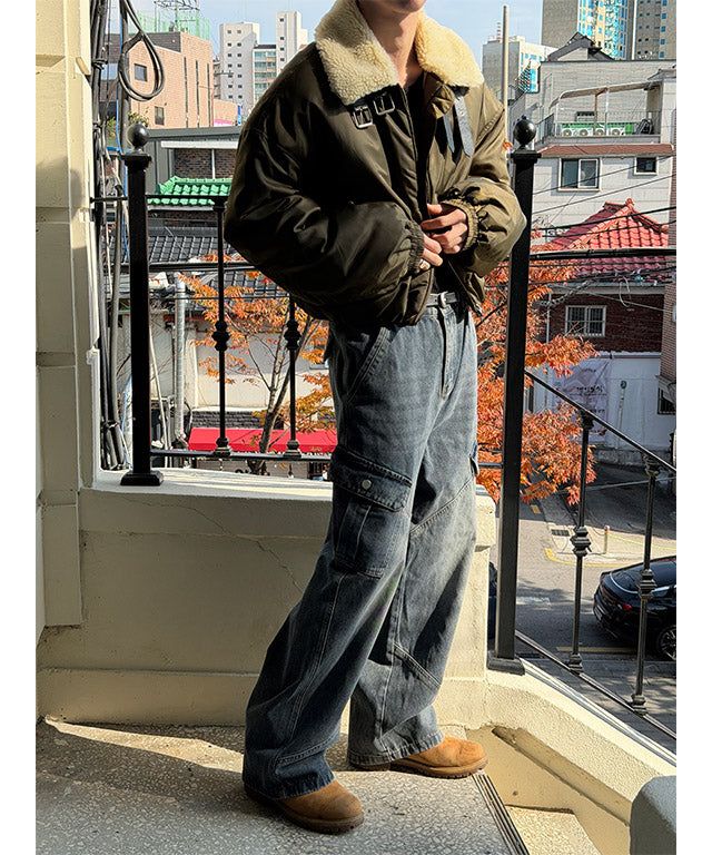 [Unisex] Dyeing denim cargo pants(2color)