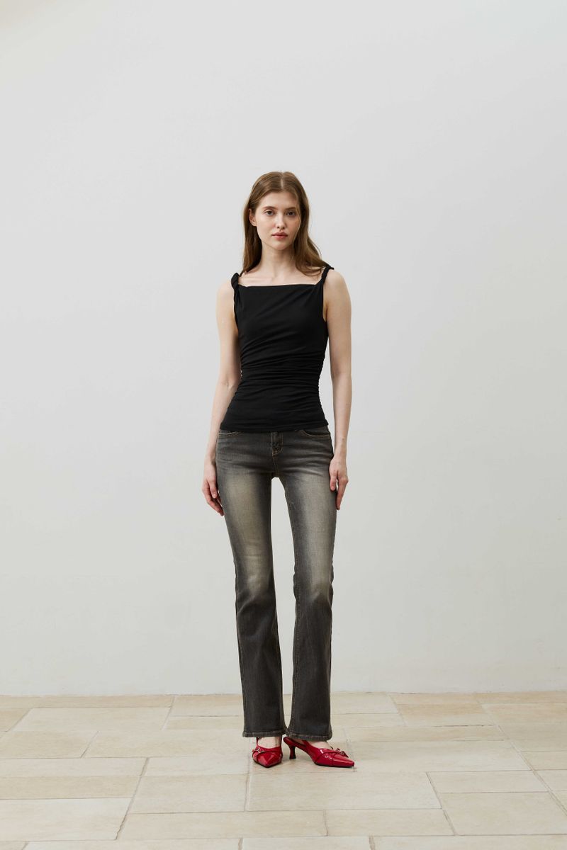 CIEL BOOTCUT DENIM PANTS / BLACK