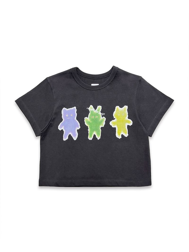 nought(ノウト)の「Odd Toys Crop T-Shirt / Charcoal(Tops)」
