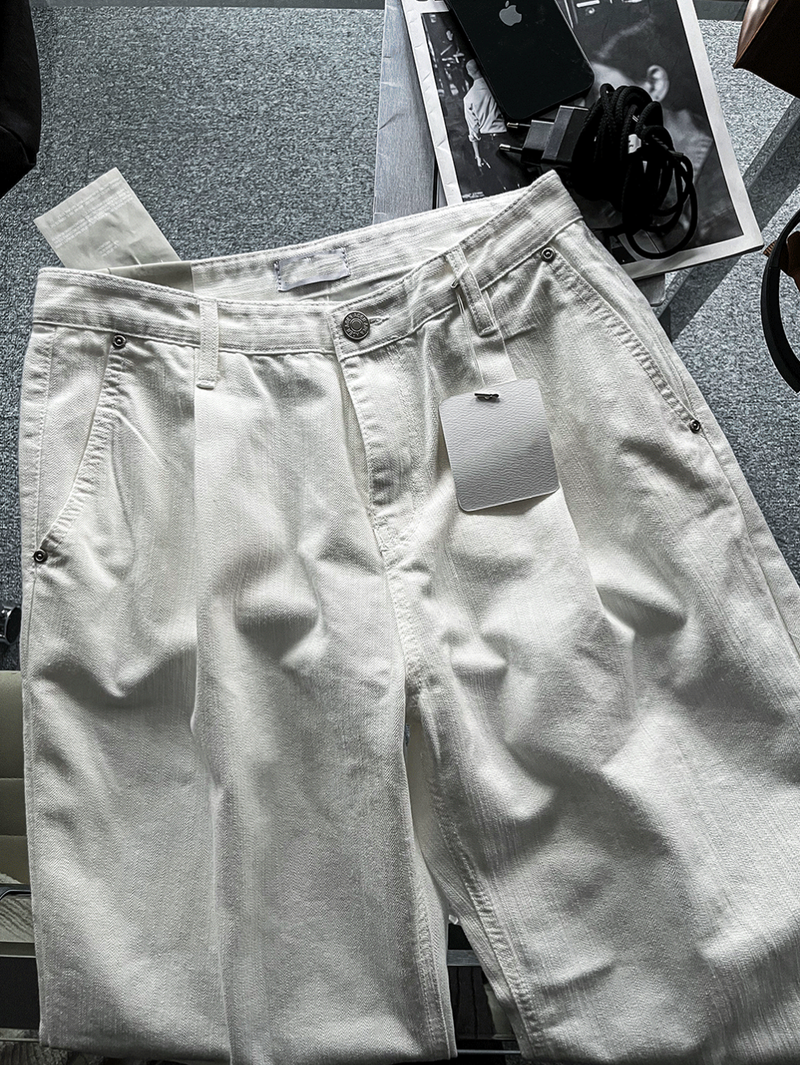 slob white wide denim pants