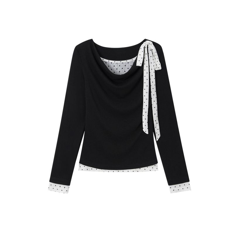 Bianca Dot Scarf Layered Top