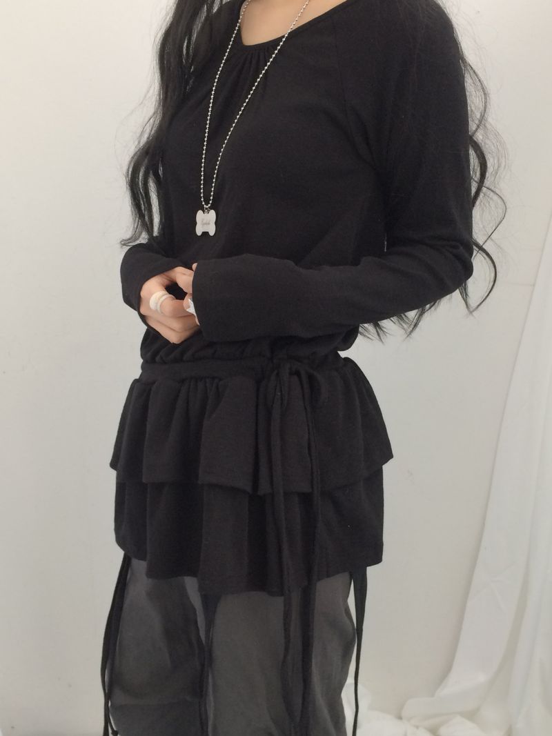 side strap frill dress
