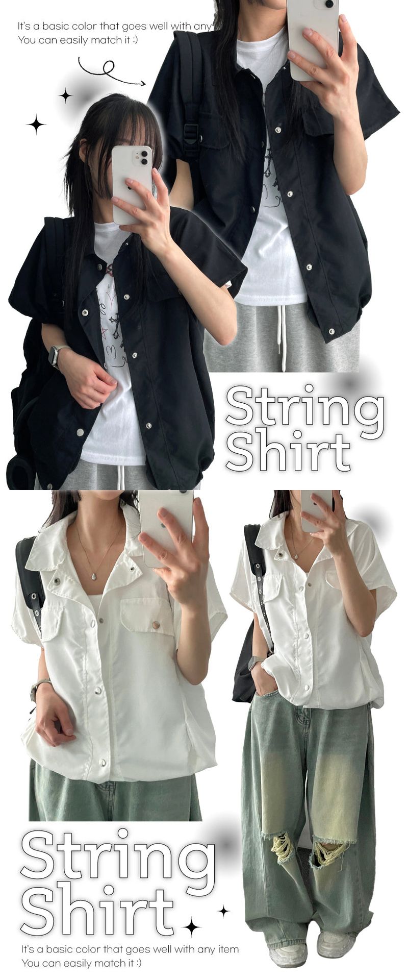 Houlin snap pocket short-sleeved jacket