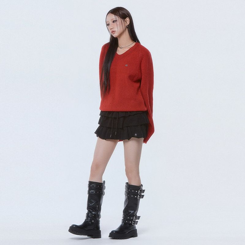 (DUC) Raglan Knit Red