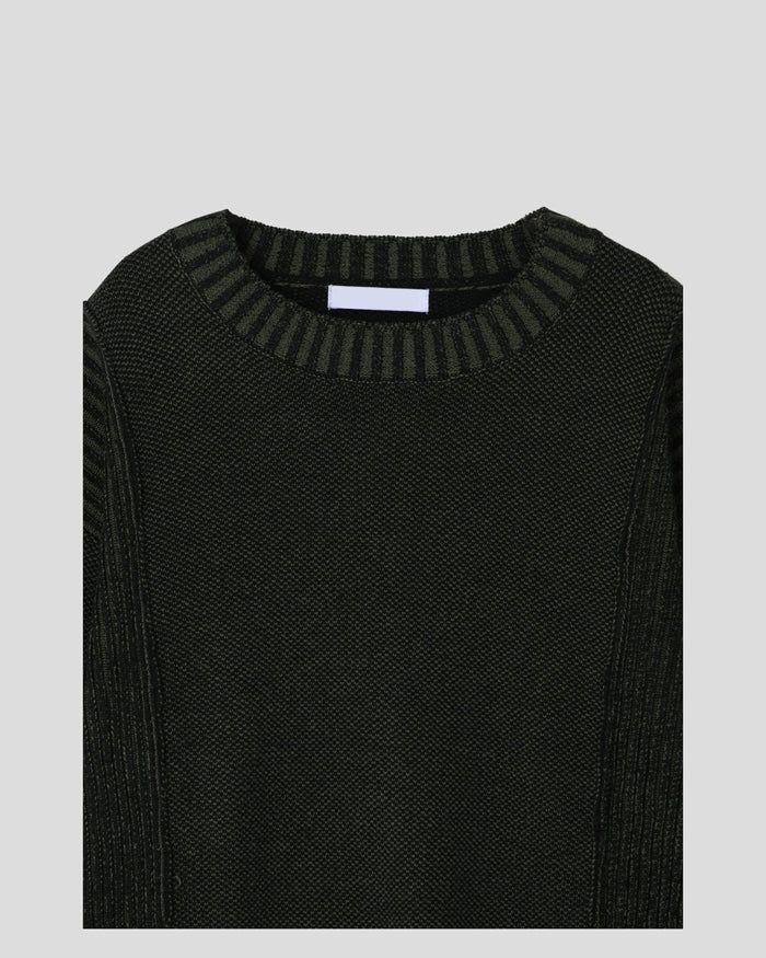 (UNISEX) Two-Tone Round Knit
