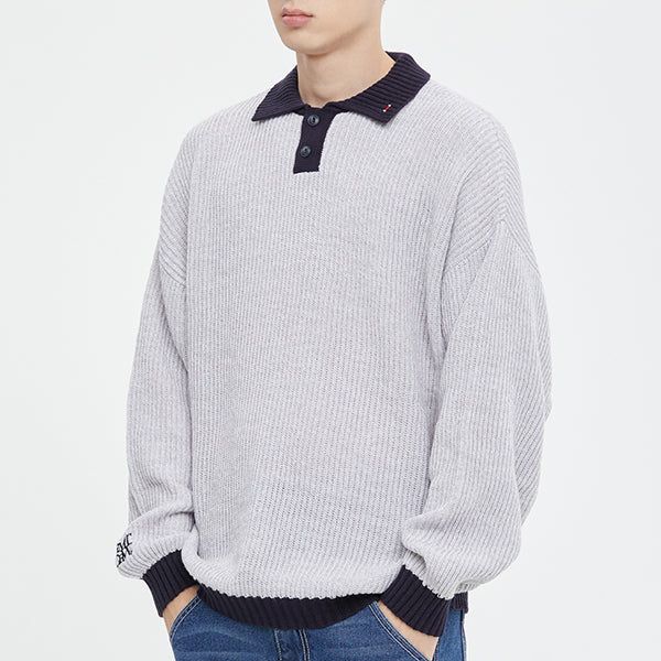 ROMANTIC CROWN（ロマンティッククラウン）の「RMTC CLUB RELAX POLO KNIT_LIGHT GREY（Tops）」