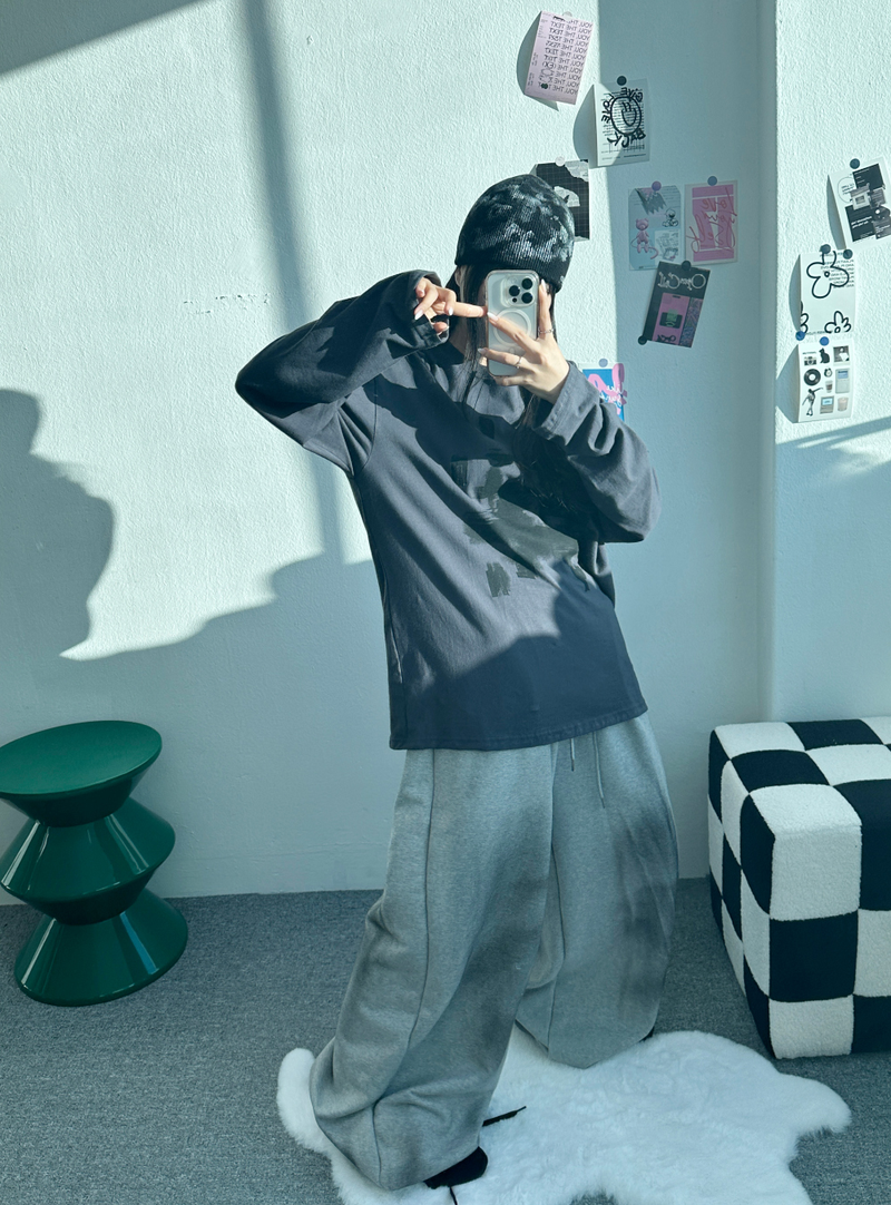 ODD PRINT OVERFIT T❤🤍🩶🖤 - 4 COLORS