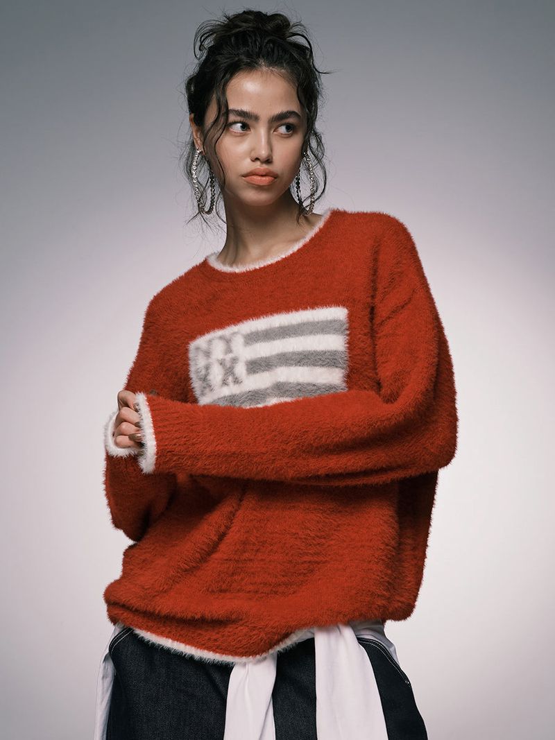 NYXX（エヌワイエックスエックス）の「NYX FLAG KNIT RED（Tops）」
