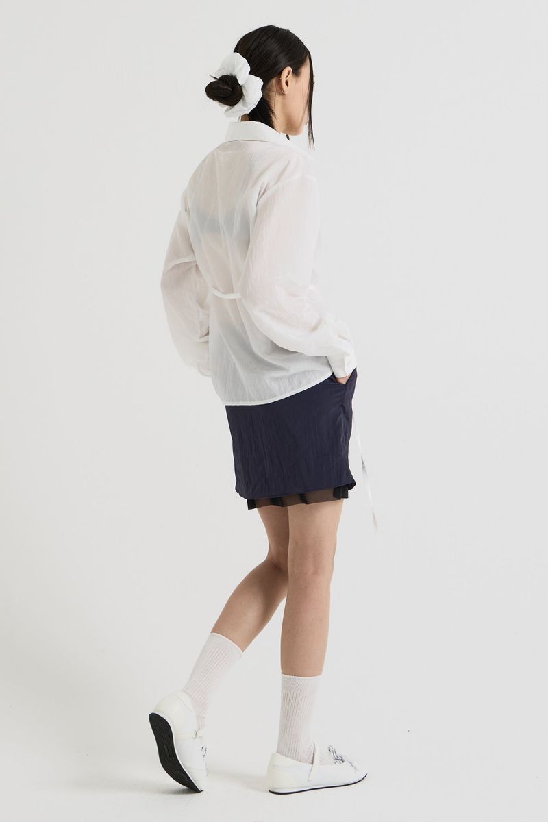 Sheer String Blouse, White