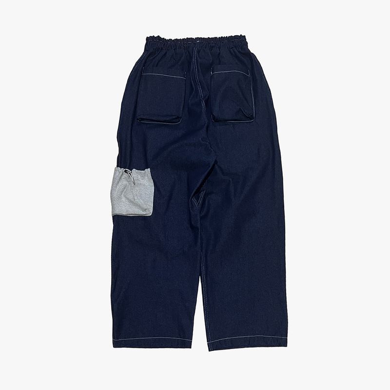 reverse terry pocket denim pants_blue