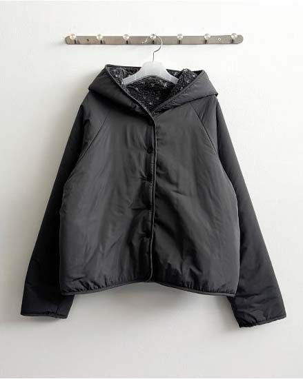 [Double-sided/Reversible*] PN Heart Pattern Fleece Hooded Jumper