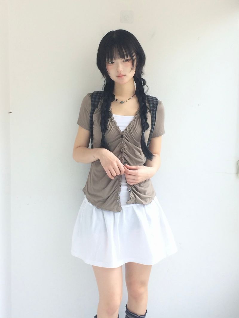 vintage shirring button t