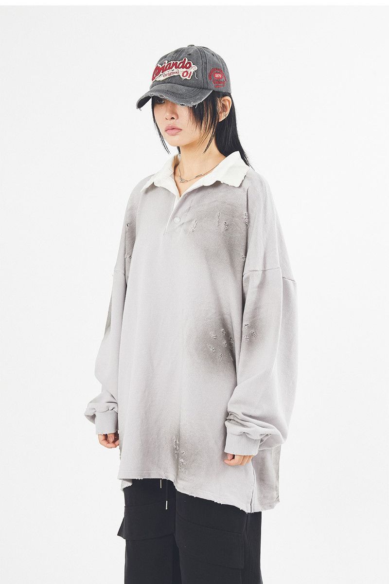 Raucohouse(ラウコハウス)の「ダメージオーバーダーティウォッシュカラーTシャツ(トップス)」