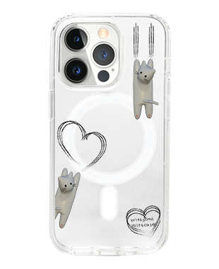 withsome（ウィズサム）の「White - Cat's rake Drawing Heart Magsafe Phone Case（Smartphone Accessories）」