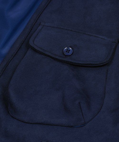 87-STAN025 [Vegan Suede] Multi-pocket Suede Best Navy
