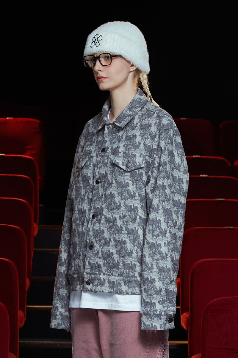 WAVE JACQUARD JACKET / GREY