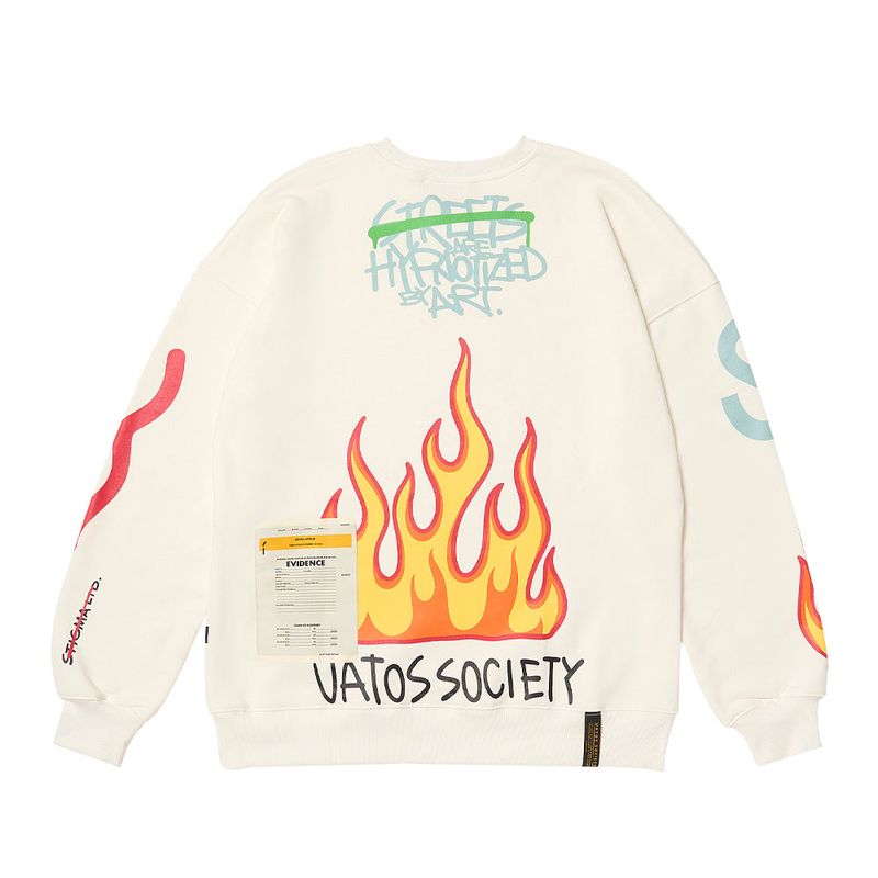 FIRE OVERSIZED CREWNECK BLACK / IVORY