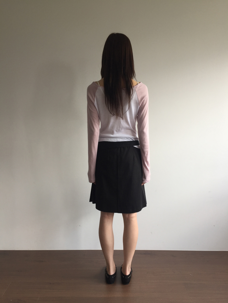 Fold wrap midi skirt (2color)