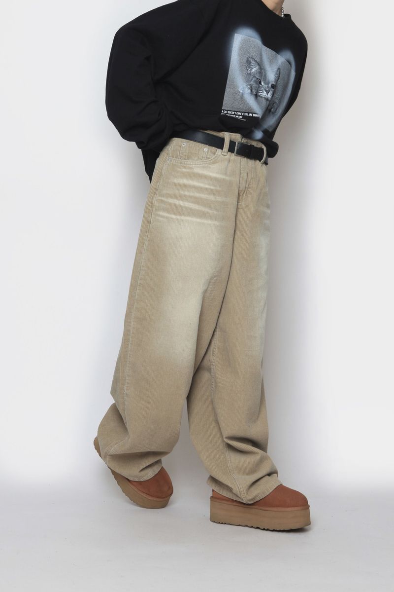 Washing Corduroy Wide Pants
