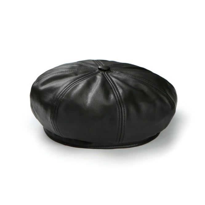 0 4 CT eco leather beret - BLACK