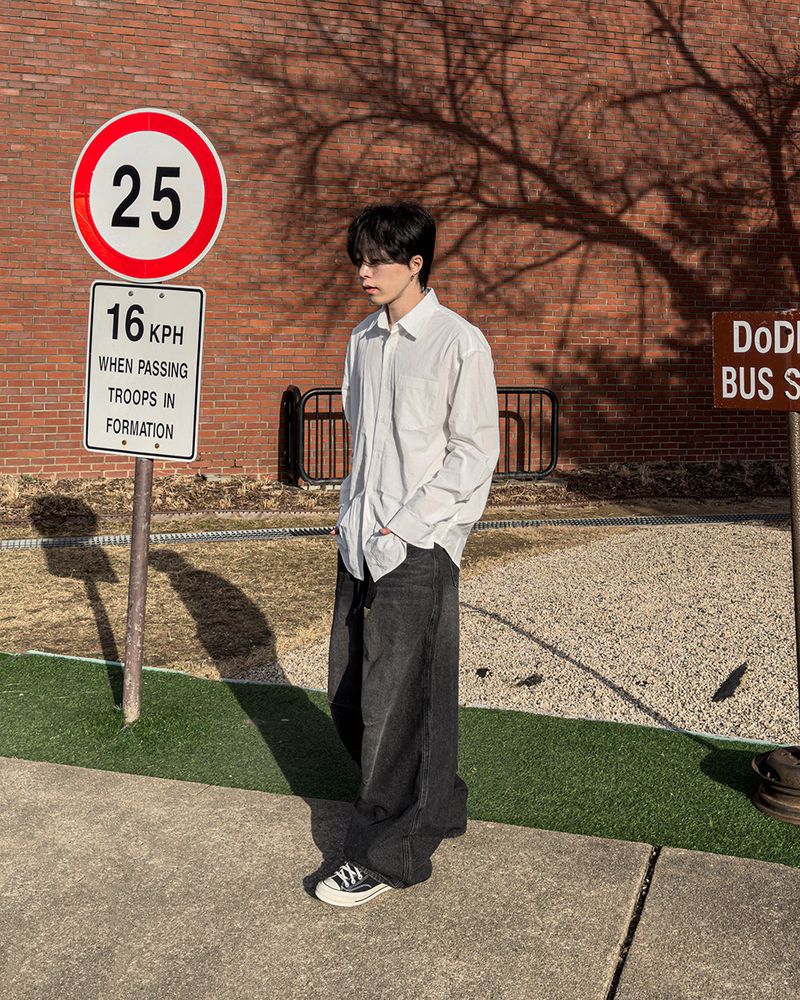 Formal Cotton Washed Oversized Shirt