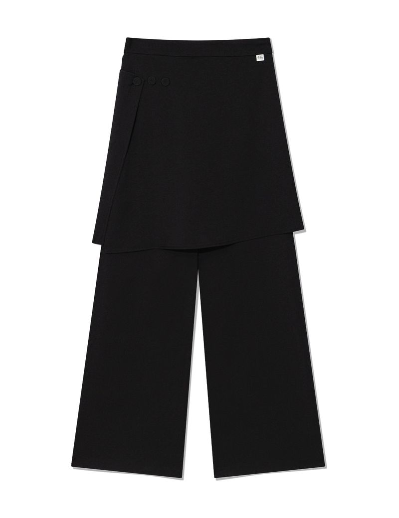 FLARED SKIRT PANTS(BLACK)