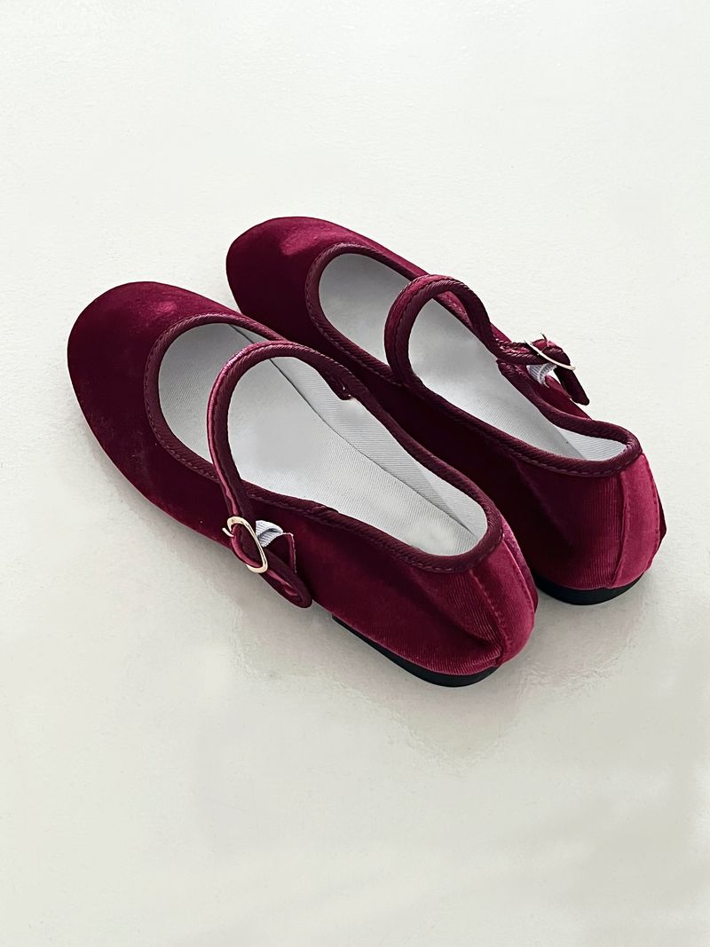 Velvet mary jane shoes