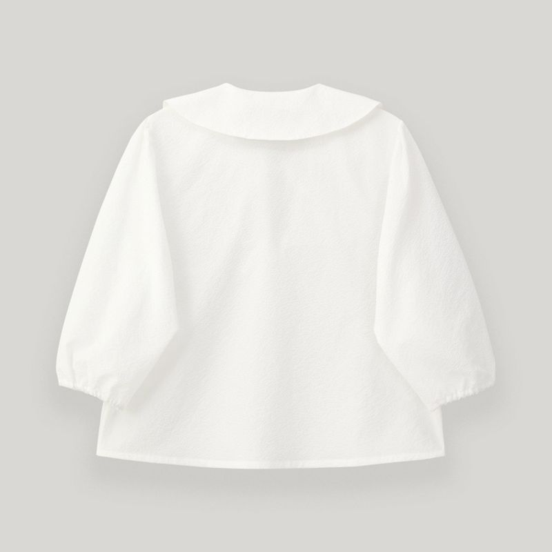 White Seersucker Ribbon Blouse