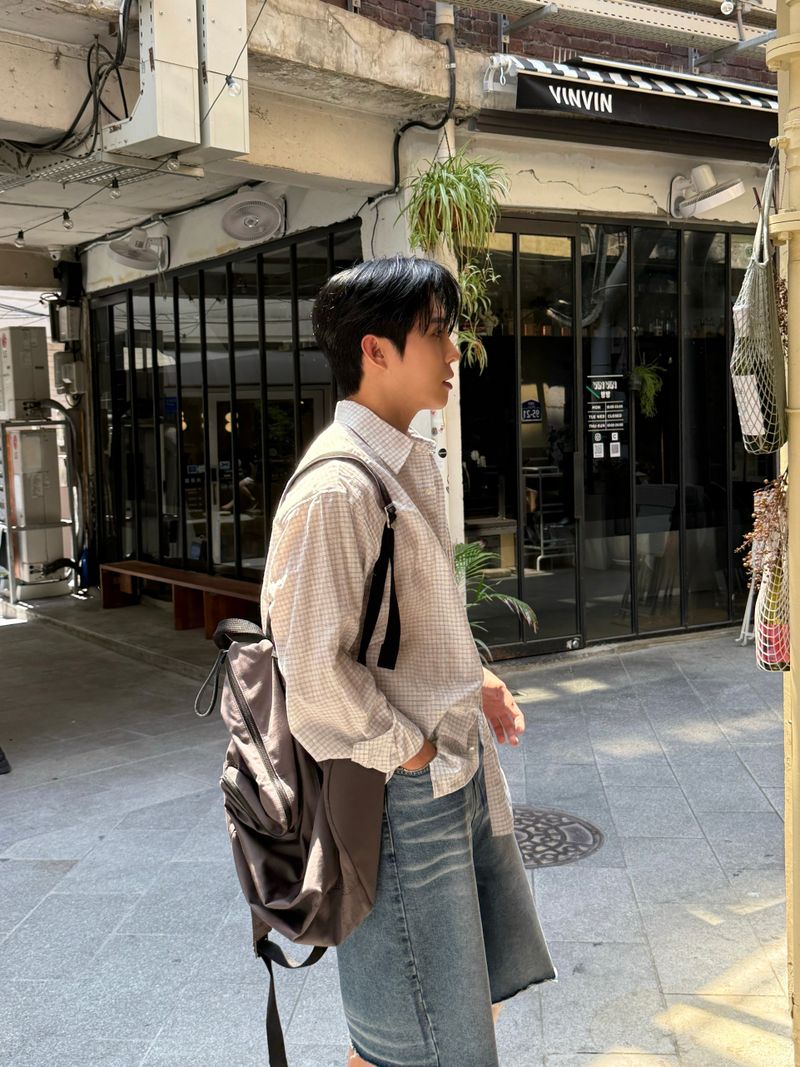 Lua cutting bermuda denim pants