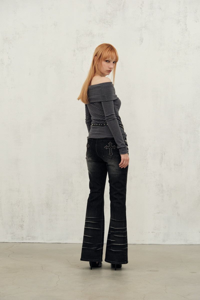 cross boots cut (black)