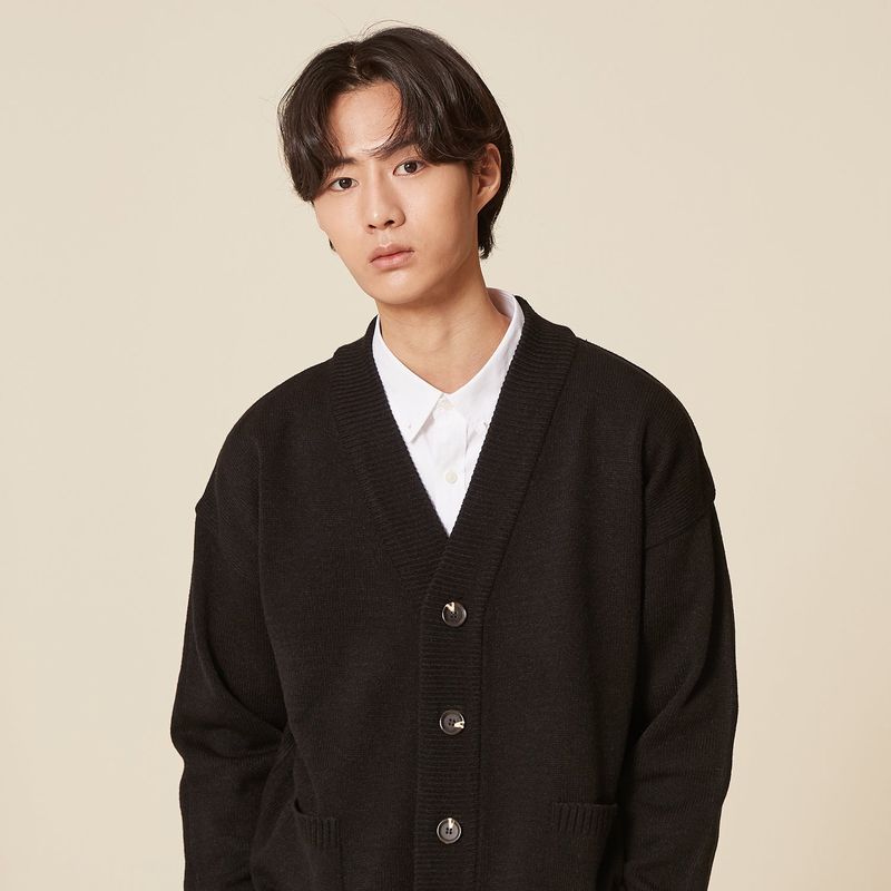BASIC KNIT CARDIGAN_BLACK