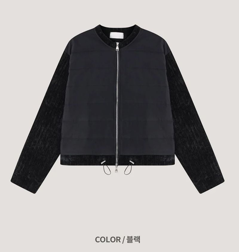 [F/W] Velvet crop padding cardigan(2color)