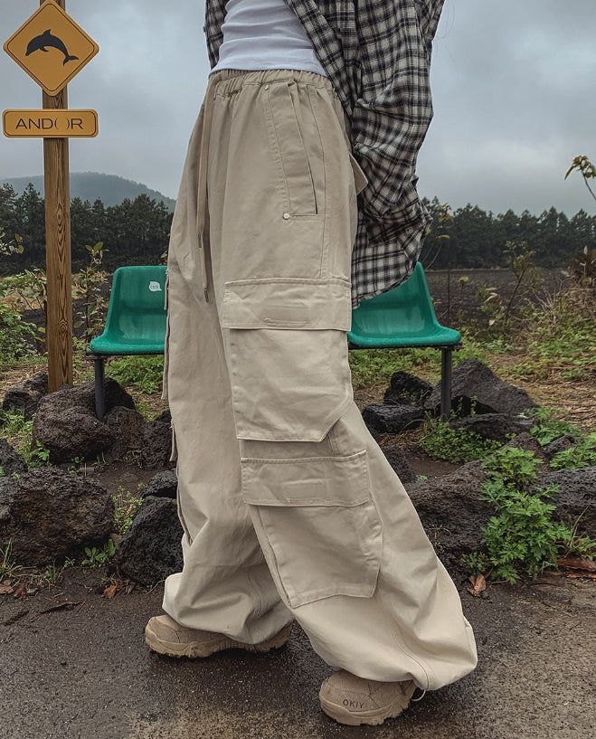 ruby zipper wide cargo pants