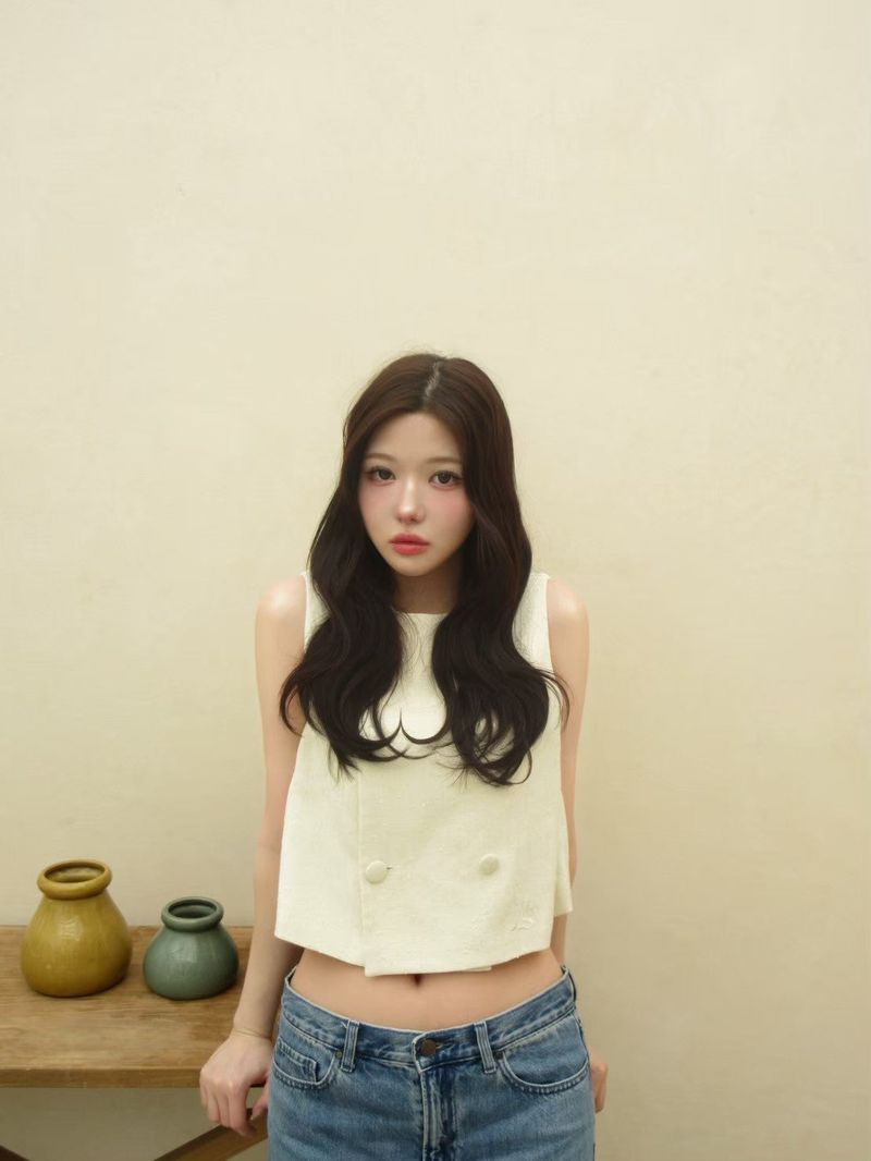 made of silk（メイドオブシルク）の「ツイードジレ（トップス）」